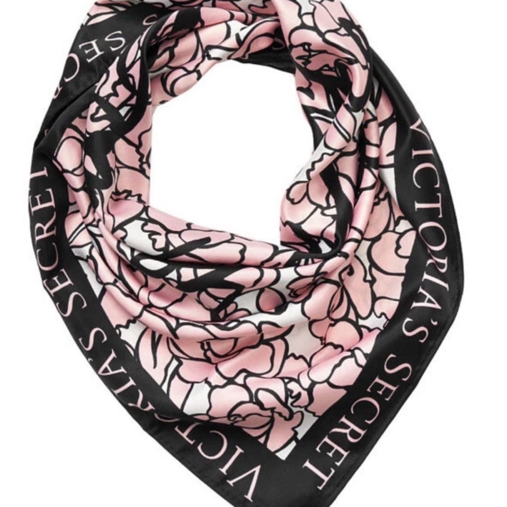 Victoria's Secret Floral Scarf in Pink and Black